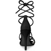 image:imageAllegra K Womens Stiletto Heel Strappy Sandals  2 38 inches Heel LaceUp Comfortable Faux Leather perfect for Evening Party Wedding Date NightBlack