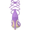 image:imageAllegra K Womens Stiletto Heel Strappy Sandals  2 38 inches Heel LaceUp Comfortable Faux Leather perfect for Evening Party Wedding Date NightLavender