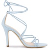 image:imageAllegra K Womens Stiletto Heel Strappy Sandals  2 38 inches Heel LaceUp Comfortable Faux Leather perfect for Evening Party Wedding Date NightLight Blue