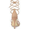 image:imageAllegra K Womens Stiletto Heel Strappy Sandals  2 38 inches Heel LaceUp Comfortable Faux Leather perfect for Evening Party Wedding Date NightNude