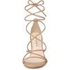 image:imageAllegra K Womens Stiletto Heel Strappy Sandals  2 38 inches Heel LaceUp Comfortable Faux Leather perfect for Evening Party Wedding Date NightNude