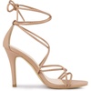 image:imageAllegra K Womens Stiletto Heel Strappy Sandals  2 38 inches Heel LaceUp Comfortable Faux Leather perfect for Evening Party Wedding Date NightNude