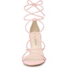 image:imageAllegra K Womens Stiletto Heel Strappy Sandals  2 38 inches Heel LaceUp Comfortable Faux Leather perfect for Evening Party Wedding Date NightPink