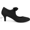 image:imageAllegra K Closed Toe Bow Knot Ankle Strap Mary Jane Pumps Kitten Heel for WomenBlack