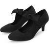 image:imageAllegra K Closed Toe Bow Knot Ankle Strap Mary Jane Pumps Kitten Heel for WomenBlack