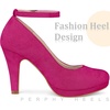 image:imageAllegra K Womens Round Toe Stiletto Heels Ankle Strap PumpsHot Pinksuede