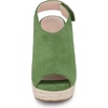 image:imageAllegra K Womens Platform Sandals Wedge Heels  4 12 inches Heel Espadrille Slingback Comfortable Faux Suede perfect for Evening Party Wedding Date NightOlive Green