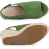 image:imageAllegra K Womens Platform Sandals Wedge Heels  4 12 inches Heel Espadrille Slingback Comfortable Faux Suede perfect for Evening Party Wedding Date NightOlive Green