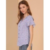 image:imageAllegra K Womens Summer Flutter Sleeve Tops VNeck Button Front Ditsy Floral BlousePurple
