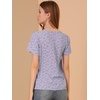 image:imageAllegra K Womens Summer Flutter Sleeve Tops VNeck Button Front Ditsy Floral BlousePurple
