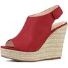 image:imageAllegra K Womens Platform Sandals Wedge Heels  4 12 inches Heel Espadrille Slingback Comfortable Faux Suede perfect for Evening Party Wedding Date NightRed