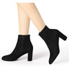image:imageAllegra K Womens Chunky Heels Zipper Ankle Boots  Round Toe Wide Calf Heel 3 Inches Party Halloween days Christmas Days Dating EveningBlack