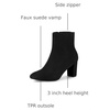 image:imageAllegra K Womens Chunky Heels Zipper Ankle Boots  Round Toe Wide Calf Heel 3 Inches Party Halloween days Christmas Days Dating EveningBlack