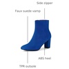 image:imageAllegra K Womens Chunky Heels Zipper Ankle Boots  Round Toe Wide Calf Heel 3 Inches Party Halloween days Christmas Days Dating EveningDark Blue