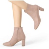 image:imageAllegra K Womens Chunky Heels Zipper Ankle Boots  Round Toe Wide Calf Heel 3 Inches Party Halloween days Christmas Days Dating EveningDust Pink