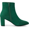 image:imageAllegra K Womens Chunky Heels Zipper Ankle Boots  Round Toe Wide Calf Heel 3 Inches Party Halloween days Christmas Days Dating EveningEmerald Green