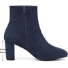 image:imageAllegra K Womens Chunky Heels Zipper Ankle Boots  Round Toe Wide Calf Heel 3 Inches Party Halloween days Christmas Days Dating EveningNavy Blue
