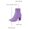 image:imageAllegra K Womens Chunky Heels Zipper Ankle Boots  Round Toe Wide Calf Heel 3 Inches Party Halloween days Christmas Days Dating EveningPurple
