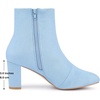 image:imageAllegra K Womens Chunky Heels Zipper Ankle Boots  Round Toe Wide Calf Heel 3 Inches Party Halloween days Christmas Days Dating EveningSky Blue