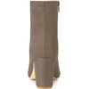 image:imageAllegra K Womens Chunky Heels Zipper Ankle Boots  Round Toe Wide Calf Heel 3 Inches Party Halloween days Christmas Days Dating EveningTaupe