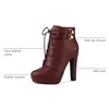 image:imageAllegra K Womens Lace Up Ankle Boots Block Heel  PlatformRound Toe Side Zipper Heel 4 89 Inches Party Halloween days Christmas Days Dating EveningBurgundy