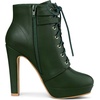 image:imageAllegra K Womens Lace Up Ankle Boots Block Heel  PlatformRound Toe Side Zipper Heel 4 89 Inches Party Halloween days Christmas Days Dating EveningDark Green