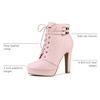 image:imageAllegra K Womens Lace Up Ankle Boots Block Heel  PlatformRound Toe Side Zipper Heel 4 89 Inches Party Halloween days Christmas Days Dating EveningPink