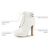 image:imageAllegra K Womens Lace Up Ankle Boots Block Heel  PlatformRound Toe Side Zipper Heel 4 89 Inches Party Halloween days Christmas Days Dating EveningWhite