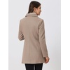 image:imageAllegra K Womens Peter Pan Collar Overcoat Double Breasted Winter Trench Pea CoatDark Beige