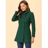 image:imageAllegra K Womens Peter Pan Collar Overcoat Double Breasted Winter Trench Pea CoatDark Green
