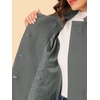 image:imageAllegra K Womens Peter Pan Collar Overcoat Double Breasted Winter Trench Pea CoatDark Grey