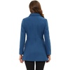 image:imageAllegra K Womens Peter Pan Collar Overcoat Double Breasted Winter Trench Pea CoatDark Grey Blue