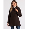 image:imageAllegra K Womens Peter Pan Collar Overcoat Double Breasted Winter Trench Pea CoatDeep Brown
