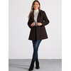 image:imageAllegra K Womens Peter Pan Collar Overcoat Double Breasted Winter Trench Pea CoatDeep Brown