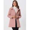 image:imageAllegra K Womens Peter Pan Collar Overcoat Double Breasted Winter Trench Pea CoatDusty Pink