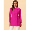 image:imageAllegra K Womens Peter Pan Collar Overcoat Double Breasted Winter Trench Pea CoatHot Pink