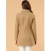 image:imageAllegra K Womens Peter Pan Collar Overcoat Double Breasted Winter Trench Pea CoatKhaki