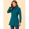 image:imageAllegra K Womens Peter Pan Collar Overcoat Double Breasted Winter Trench Pea CoatLake Blue