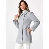 image:imageAllegra K Womens Peter Pan Collar Overcoat Double Breasted Winter Trench Pea CoatLight Grey