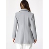 image:imageAllegra K Womens Peter Pan Collar Overcoat Double Breasted Winter Trench Pea CoatLight Grey
