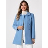 image:imageAllegra K Womens Peter Pan Collar Overcoat Double Breasted Winter Trench Pea CoatLight Grey Blue