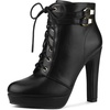 image:imageAllegra K Womens Lace Up Ankle Boots Block Heel  PlatformRound Toe Side Zipper Heel 4 89 Inches Party Halloween days Christmas Days Dating EveningBlack