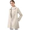 image:imageAllegra K Womens Peter Pan Collar Overcoat Double Breasted Winter Trench Pea CoatBeige