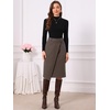 image:imageAllegra K Asymmetrical Work Skirt for Women High Waist Wrap Business Casual Midi SkirtsBrown