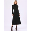 image:imageAllegra K Fall Ribbed Knit Dresses for Women Mock Neck Casual Long Sleeve Maxi DressBlack