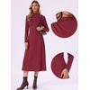 image:imageAllegra K Fall Ribbed Knit Dresses for Women Mock Neck Casual Long Sleeve Maxi DressWine Red
