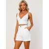 image:imageAllegra K Womens 2 Piece Outfits Casual Summer Sleeveless Knot Back Crop Top Camisole with Shorts