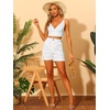 image:imageAllegra K Womens 2 Piece Outfits Casual Summer Sleeveless Knot Back Crop Top Camisole with Shorts