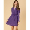image:imageAllegra K Womens Choker V Neck Gilding Metallic Star Halloween Party Flared ALine DressDark Purple