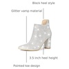 image:imageAllegra K Womens Glitter Pointed Toe Cutout Block Heel Ankle Booties  Cutout Pointed Toe Side Zipper Heel 35 Inches Party Halloween days Christmas Days Dating EveningSilver